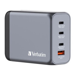 32204 VERBATIM GNC-200 CARGADOR PARED GAN 200W USB-A 3.0 Y 3XUSB-C 3.0