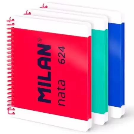 57052E80X3 MILAN CUADERNO ESPIRAL A5 80H 95GR PAUTADO 7MM TAPA DURA COLECCIÓN NATA® 624 SINCE 1918 SURTIDO PACK 3 UD
