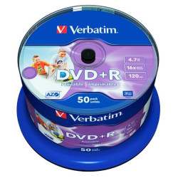 43512 VERBATIM DVD+R AZO 4.7GB 16X WIDE PRINTABLE SURFACE NO-ID