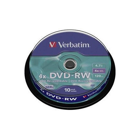 43552 VERBATIM DVD-RW 4.7GB 4X (TARRINA 10 UNIDADES)