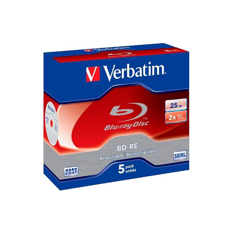 43615 VERBATIM BD-R BLU-RAY 25GB 6X SPEED DATALIFE - 5 EN CAJA JEWEL