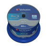 43838 VERBATIM BD-R BLU-RAY 25GB 6X SPEED DATALIFE WHITE BLUE SURFACE- 50 PACK