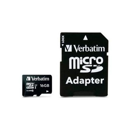 44082 VERBATIM TARJETA MICRO SDHC 16GB CLASE 10 C/ADAPTADOR