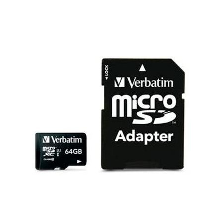 44084 VERBATIM MICRO SDHC 64GB CLASE 10 C/ADAPTADOR