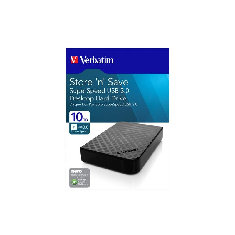 47669 VERBATIM DISCO DURO EXTERNO STORE ´N´ SAVE 10TB HDD 3