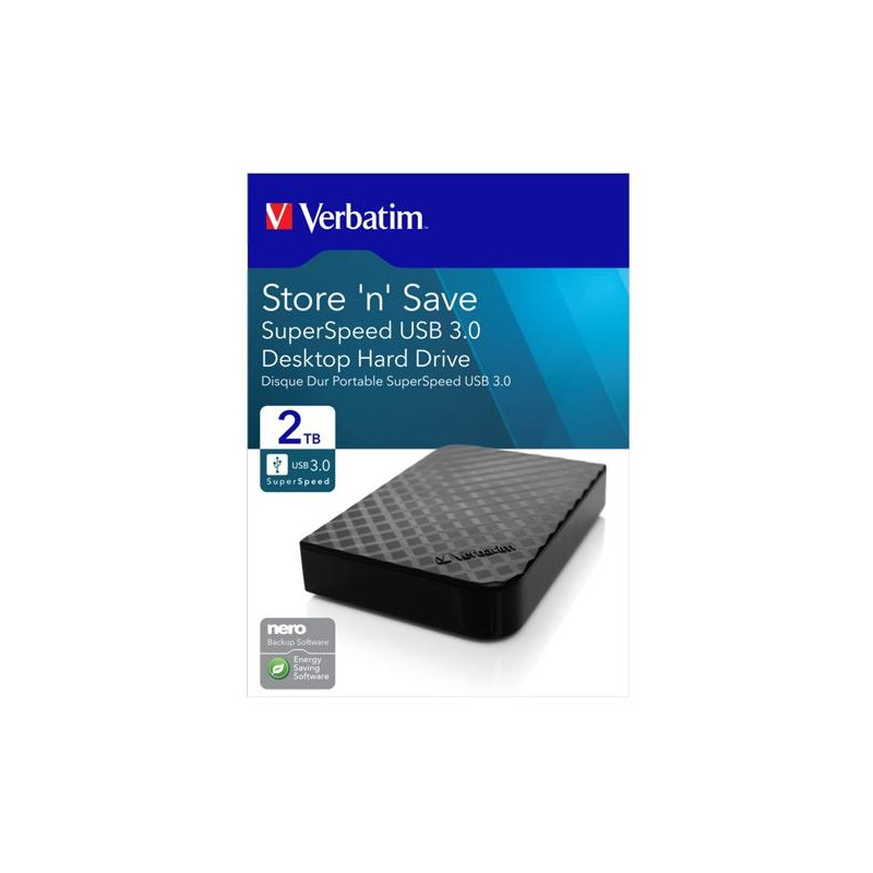 47683 VERBATIM DISCO DURO EXTERNO STORE ´N´ SAVE 2TB HDD 3