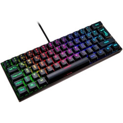 48703 VERBATIM TECLADO GAMING KP-X1 60% CABLE USB RETROILUMINADO LED RGB QWERTY ESPAÑOL ABS NEGRO