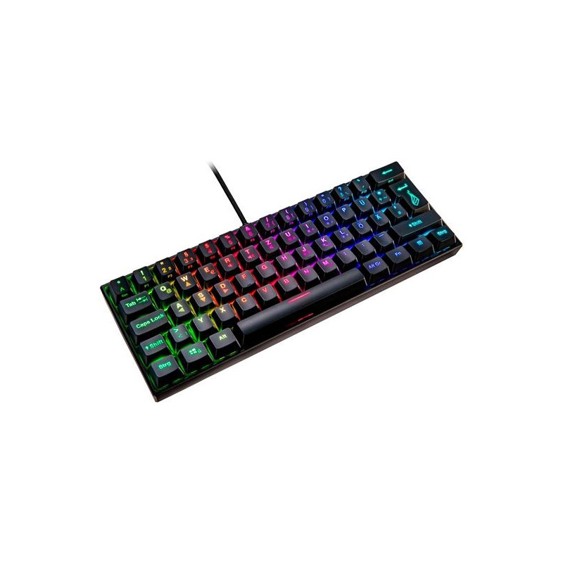 48703 VERBATIM TECLADO GAMING KP-X1 60% CABLE USB RETROILUMINADO LED RGB QWERTY ESPAÑOL ABS NEGRO