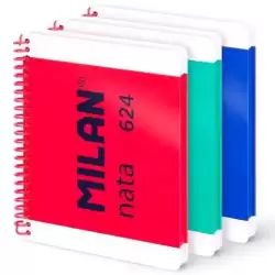 57053E80X3 MILAN CUADERNO ESPIRAL A5 80H 95GR 5X5 TAPA DURA COLECCIÓN NATA® 624 SINCE 1918 SURTIDO PACK 3 UD