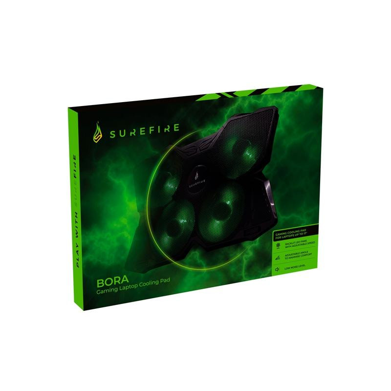 48818 VERBATIM SOPORTE PARA PORTATIL SUREFIRE BORA GAMING LAPTOP COOLING PAD GREEN