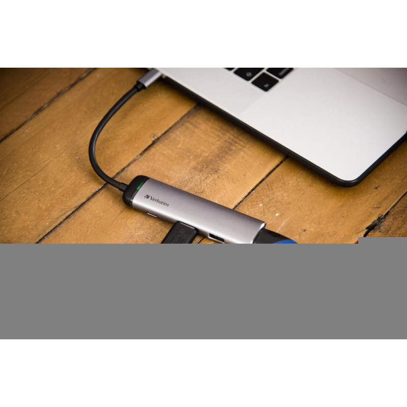 49140 VERBATIM HUB MULTIPUERTO USB-C / 2XUSB 3.0 / HDMI CARGA USB-C PLATA