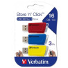 49306 VERBATIM PENDRIVE STORE´N´CLICK 16GB USB 3.2 C/RANURA PARA COLGAR COLORES SURTIDOS -MULTIPACK 3U-