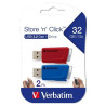 49308 VERBATIM PENDRIVE STORE´N´CLICK 32GB USB 3.2 C/RANURA PARA COLGAR COLORES SURTIDOS -MULTIPACK 2U-