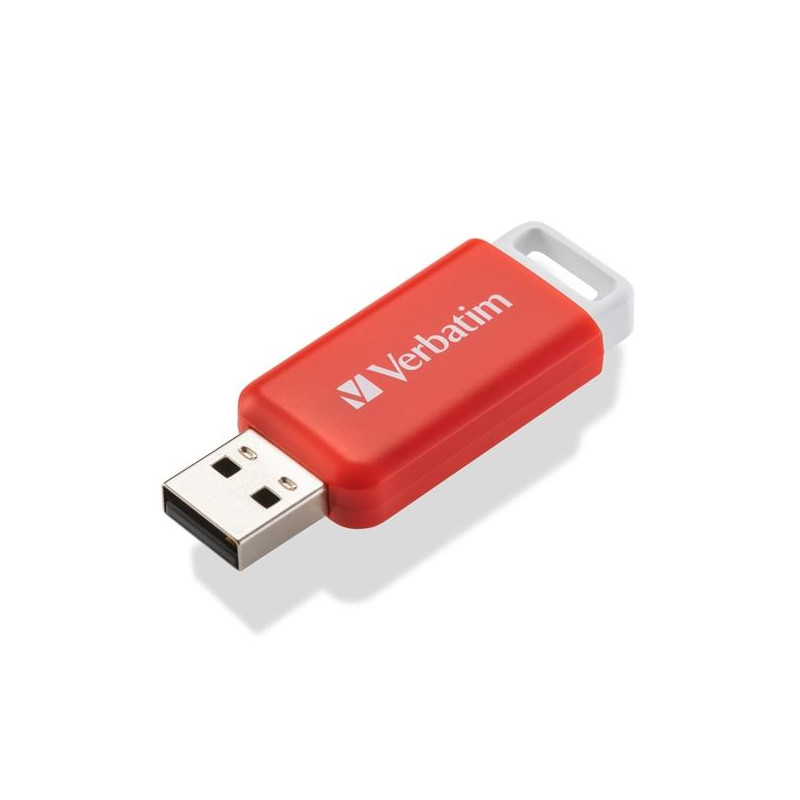 49453 VERBATIM PENDRIVE V DATABAR 16GB HI-SPEED RETRÁCTIL USB 2.0 ROJO