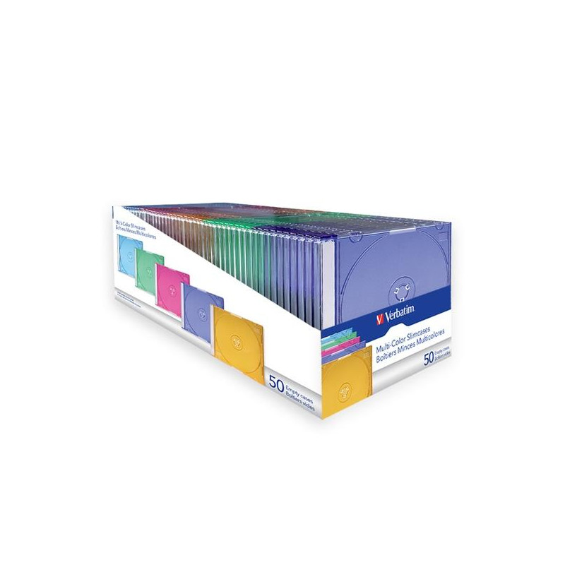 49973 VERBATIM FUNDA DVD EXTRAFINA MULTICOLOR CAJA 50 UD