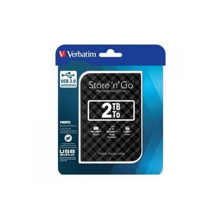 53195 VERBATIM DISCO DURO PORTÁTIL STORE 'N' GO 2TB HDD 2.5" GEN 2