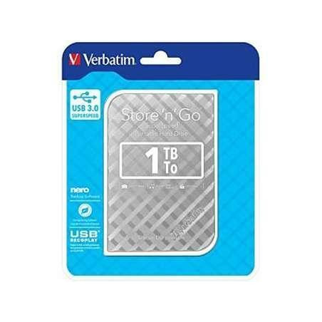 53197 VERBATIM DISCO DURO PORTÁTIL STORE 'N' GO 1TB HDD 2.5" USB 3.0 PLATA