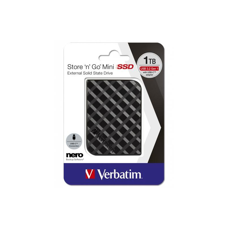 53237 VERBATIM DISCO DURO EXTERNO SSD STORE 'N' GO MINI 1TB USB 3.2 NEGRO