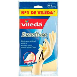 112168 VILEDA GUANTES SENSIBLES SATINADOS TALLA MEDIANA