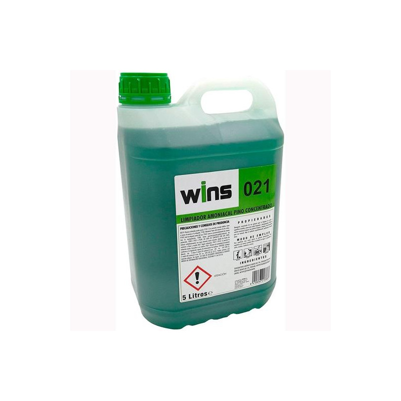 WINS021 VINFER LIMPIADOR AMONIACAL PINO CONCENTRADO WINS 021 VERDE -GARRAFA 5L-