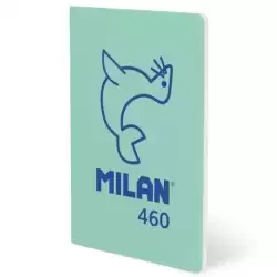 57251G24GR460 MILAN LIBRETA GRAPADA A5 24H PAPEL BLANCO 95GR LISO COLECCIÓN 460 SINCE 1918 VERDE