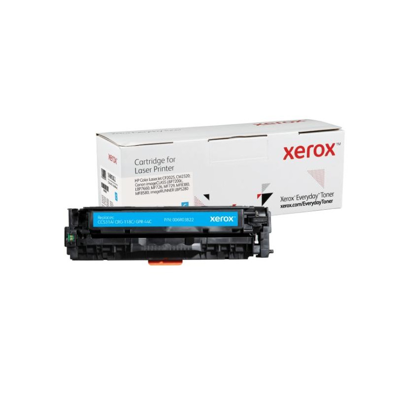 006R03822 XEROX EVERYDAY TONER CYAN PARA COLOR LASERJET CP2025 (CC531A - CRG118C - CPR44C)