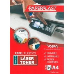 0558UPPB150A4/50 YOSAN PAPEL PLÁSTICO PAPERPLAST A4 PELÍCULA DE POLIESTER 150 MICRAS IMPRIMIBLE PAQUETE 50H