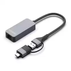 A109-0710 AISENS CONVERSOR USB3.2 GEN1 USB-A+USB-C A ETHERNET 2.5G 10/100/1000/2500 MBPS