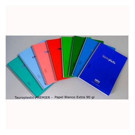 62805-90 ZORRILLA CUADERNO ESPIRAL TAUROPLASTIC 80H FOLIO 90GR 5X5 T/ PP COLORES SURTIDOS