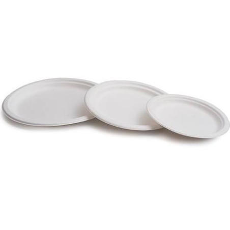 41001 PLATO CAÑA DE AZÚCAR 17CM BIODEGRADABLE BLANCO PACK 50