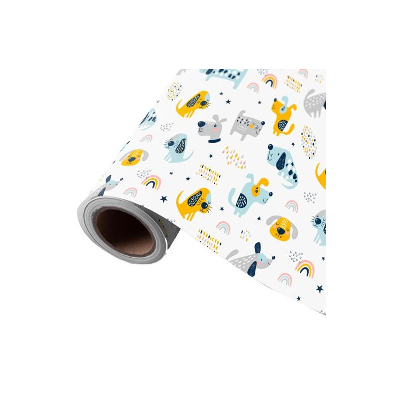 3150224U WONDER WRAPPER PAPEL DE REGALO BOBINA 62CM X 70M INFANTIL PUPPIES