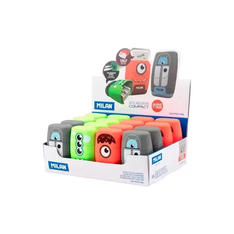 4703116AL MILAN AFILABORRAS COMPACT SERIE ESPECIAL ALIENS SURTIDO CAJA EXPOSITORA 16 UD