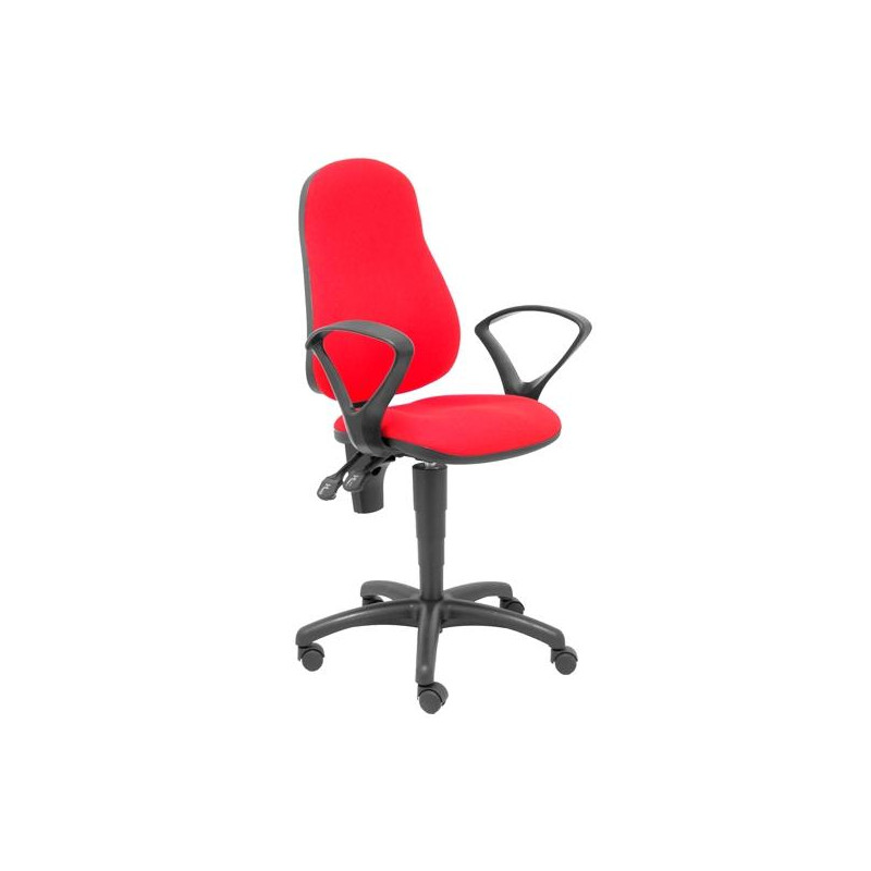 271SARAN350 PIQUERAS Y CRESPO SILLA ALAMO CP BRAZOS FIJOS ASIENTO TEJIDO ARAN ROJO