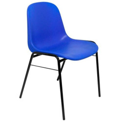 PACK423AZ PIQUERAS Y CRESPO SILLA FIJA APILABLE MOD. ALBOREA ASIENTO Y RESPALDO PVC AZUL PACK DE 4