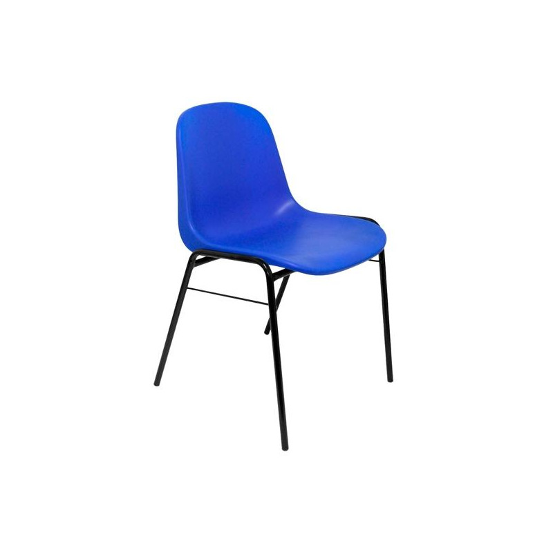 PACK423AZ PIQUERAS Y CRESPO SILLA FIJA APILABLE MOD. ALBOREA ASIENTO Y RESPALDO PVC AZUL PACK DE 4