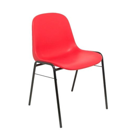 PACK423RJ PIQUERAS Y CRESPO SILLA FIJA APILABLE MOD. ALBOREA ASIENTO Y RESPALDO PVC ROJO PACK DE 4