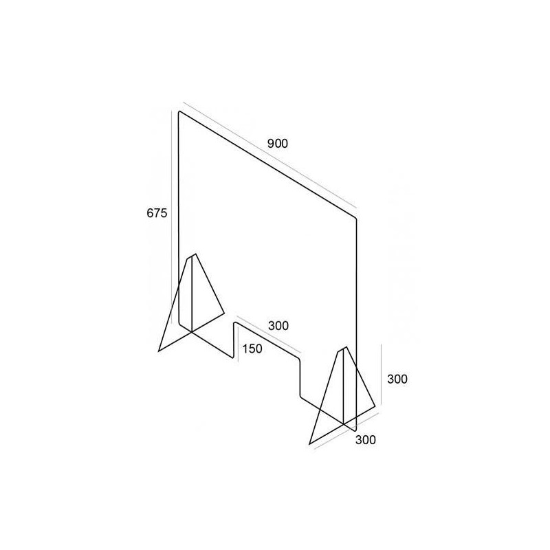 32021M CS TP ARCHIVO 2000 MAMPARA DE PROTECCIÓN SOBREMESA 900X675MM C/VENTANA METACRILATO 5MM TRANSPARENTE