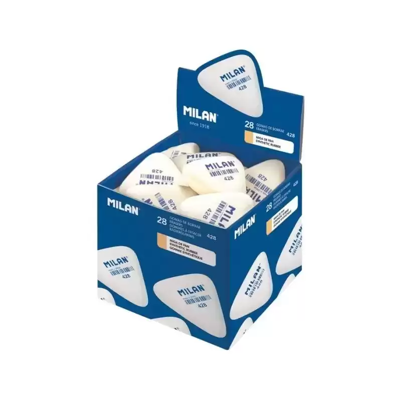 CMM428 MILAN GOMA 428 MIGA DE PAN TRIANGULAR GRUESA BLANCO CAJA 28 UD