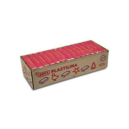 7205 JOVI PLASTILINA CAJA 15 PASTILLAS 350GR UNICOLOR ROJO