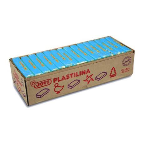 7212 JOVI PLASTILINA CAJA 15 PASTILLAS 350GR UNICOLOR AZUL CLARO