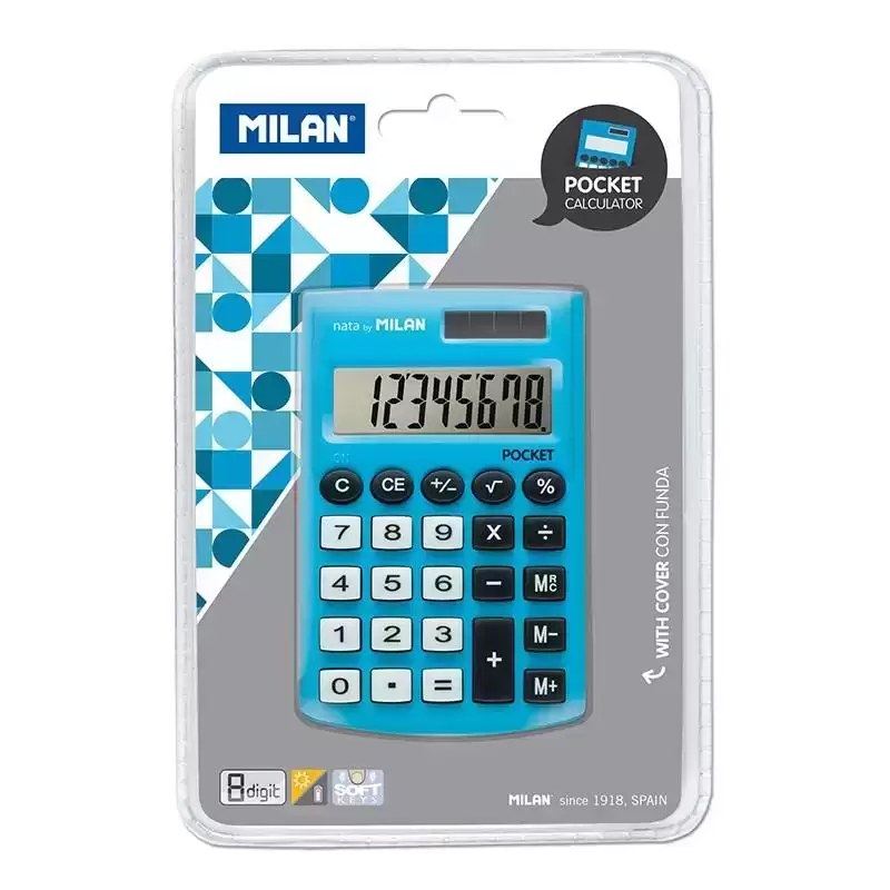 150908BBL MILAN CALCULADORA POCKET 8 DIGITOS DUAL BLISTER AZUL
