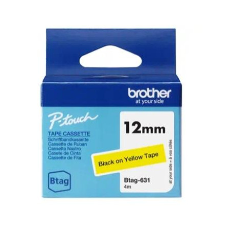 BTAG631 BROTHER CINTA DOMÉSTICA BTAG NEGRO SOBRE AMARILLO - PTN10