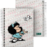 16522726 GRAFOPLÁS CUADERNO ESPIRAL A6 100H 5X5MM 70GR 4 BANDAS COLOR TAPA DURA MAFALDA BIRD