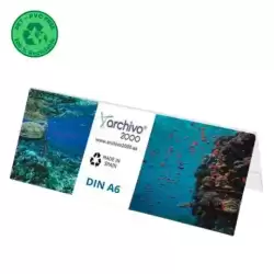 80406V CS TP ARCHIVO 2000 PORTANOMBRES DE SOBREMESA FLEXIBLE DIN A6 PET 100% RECICLABLE CRISTAL TRANSPARENTE