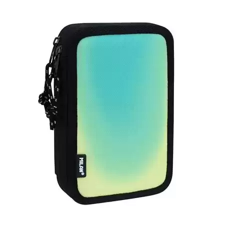 081264SNK1GR MILAN PLUMIER 2 PISOS C/CONTENIDO SUNSET NEGRO/VERDE