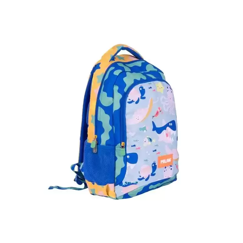 624601BD MILAN MOCHILA ESCOLAR 2 CREMALLERAS 21L SERIE ESPECIAL BLUE ODYSSEY