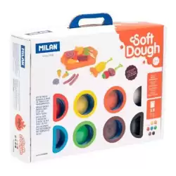 913308BBQ MILAN PASTA BLANDA SOFT DOUGH BOTE 59GR COLORES SURTIDOS MALETÍN 8 UD + HERRAMIENTAS BARBACOA