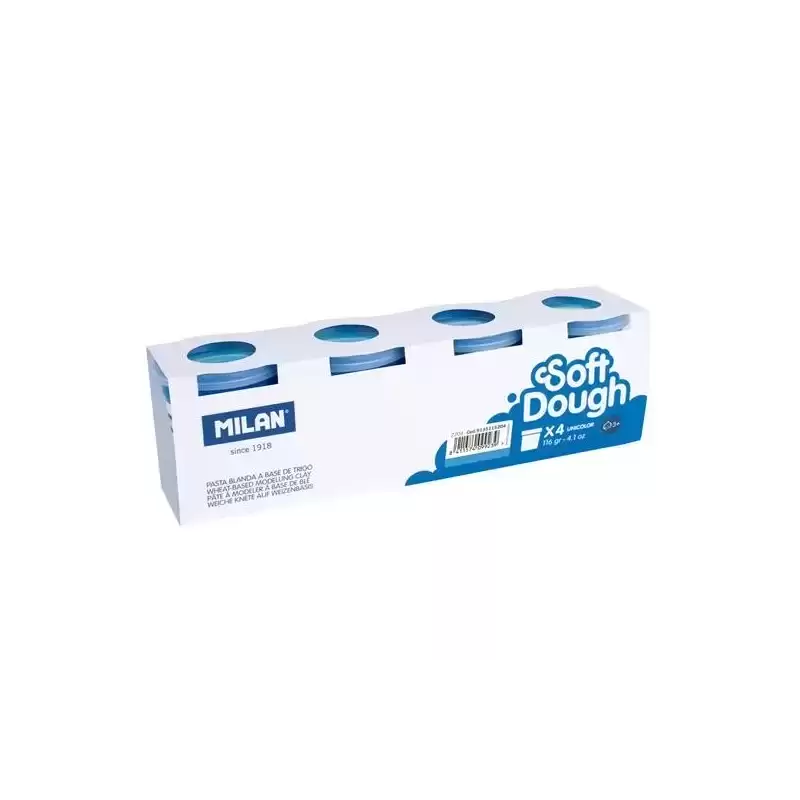 9135115204 MILAN PASTA BLANDA SOFT DOUGH BOTE 116GR AZUL CAJA 4 UD