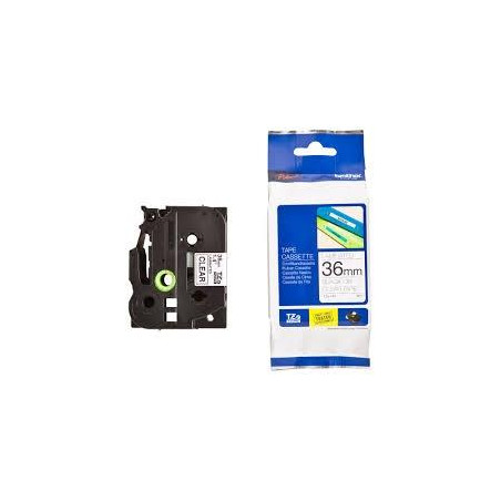 TZE161 BROTHER CINTA ROTULADORA LAMINADA NEGRO SOBRE FONDO TRANSPARENTE DE 36MM