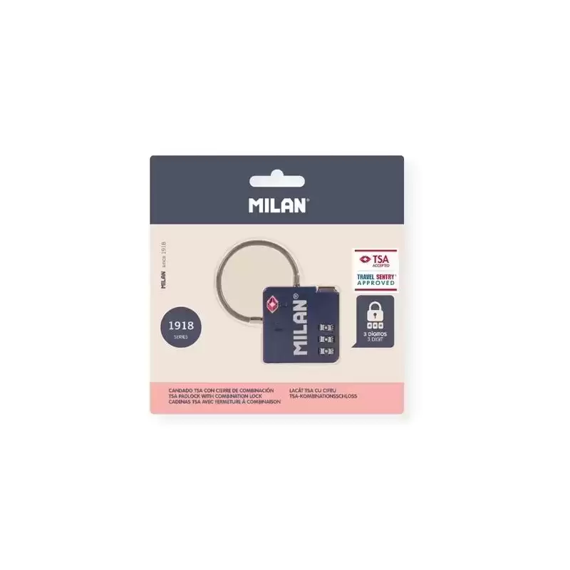 BWM10527SNCB MILAN CANDADO TSA CON CIERRE DE COMBINACIÓN COLECCIÓN 430 SINCE 1918 AZUL